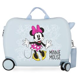 Дитяча валіза Disney Minnie Mouse Enjoy the Day, світло-блакитна, ABS-пластик, 50x38x20 см, 34 л, з комбінованим замком та 4 колесами, ручна поклажа
