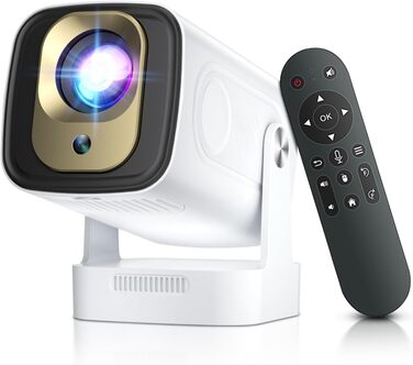 Beamer 4K HY260pro: Портативний проєктор з Wi-Fi 6, Bluetooth 5.4, Android TV, 180° обертанням, 18000 люмен, 5W динамік для дому та відпочинку