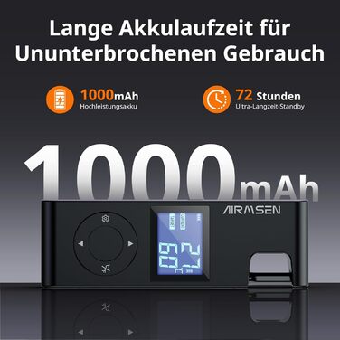Бездротовий термометр для м'яса AIRMSEN з Bluetooth, 150м, LCD-дисплей, 1000mAh, для гриля, барбекю, копчення, чорний
