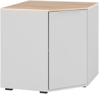 Кутова тумба Vicco Betti, біла/дуб сонома, 78x78 см, з одними дверцятами