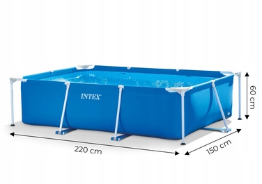 Каркасний прямокутний садовий басейн для дітей Intex 28270, 220x150x60 см