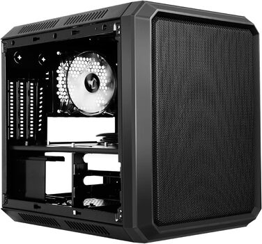 Корпус для ПК iTek QBO 8 EVO Micro ATX з ARGB вентиляторами, USB 3.0, кардрідером, трьома прозорими вікнами, чорний