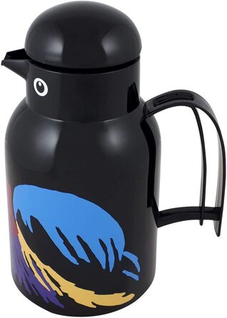 Термос-глечик Helios Thermo-Bird Папугай, пластик, чорний, 1 л