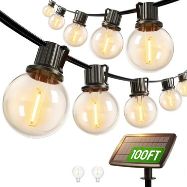 Гірлянда сонячна вулична Lichterkette G40 30м, водонепроникна, 4 режими, автоматичний вмикач, для тераси, весілля, саду