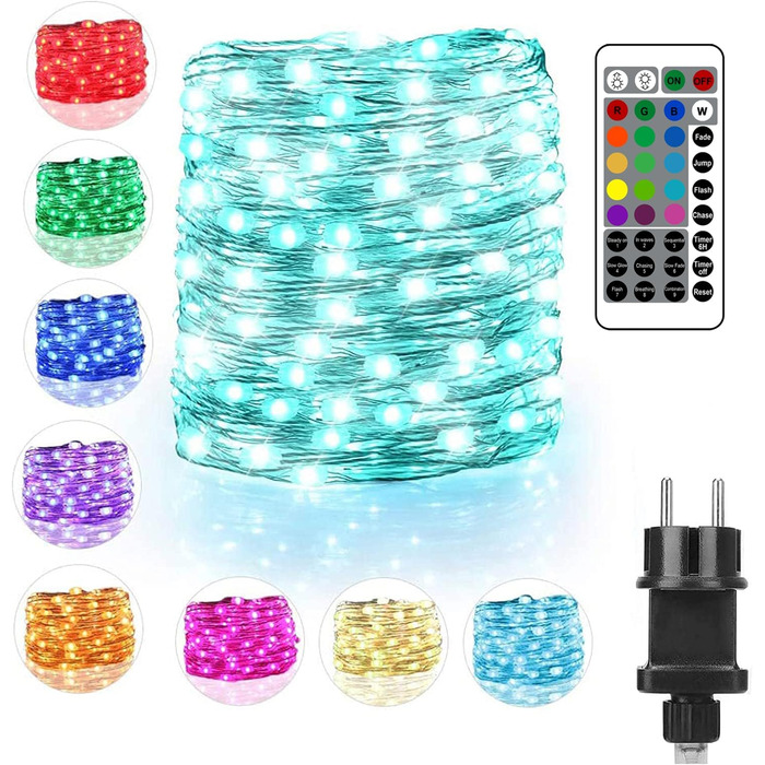 Гірлянда StarryEver 120 LED, 12 м, 16 кольорів, 132 режими, мідний дріт, для кімнати, балкона, вечірки, декор, електрична, диммована