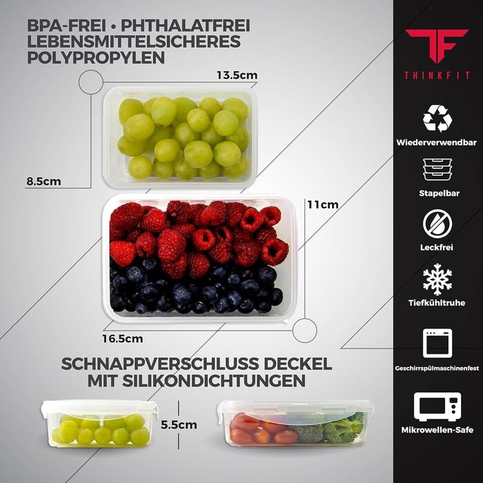 Ізотермічна ланчбокс з 6 контейнерами для їжі – BPA-Free, багаторазовий, підходить для мікрохвильової печі та морозильної камери – ланч-сумка з шейкером, органайзером для пігулок, плечовим ременем та охолоджувальними пакетами – червона сумка-холодильник