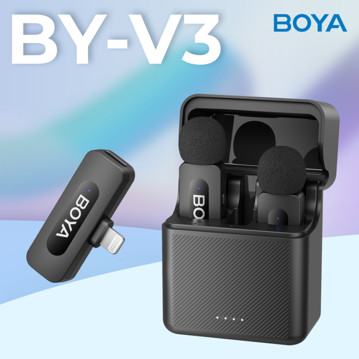 Бездротовий петличний мікрофон BOYA BY-V3 Lightning Black