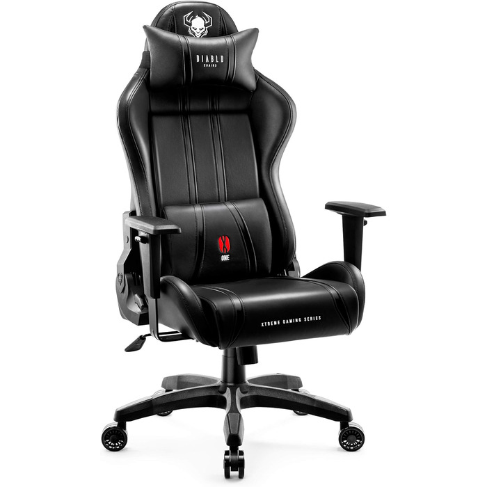 Ігрове крісло Diablo X-One 2.0 XL Craft King з ергономічним дизайном, регульованими підлокітниками, подушками для шиї та попереку, функцією гойдання, для геймерів і офісу