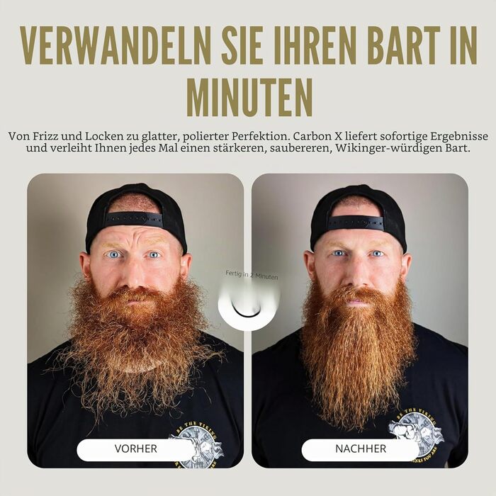 Електрична щітка для вирівнювання та догляду за бородою The Beard Struggle Carbon X, бездротовий випрямляч для бороди з 3 рівнями нагріву та захисним чохлом