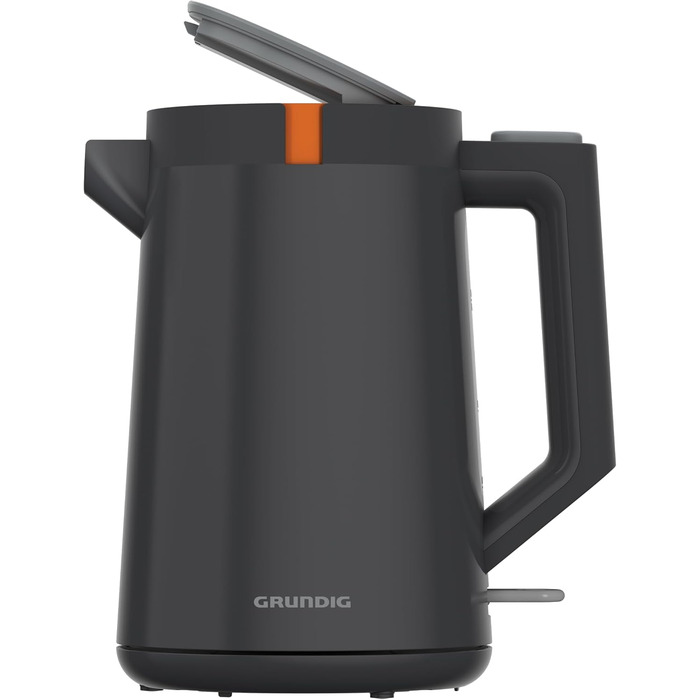 Електрочайник Grundig WK 5320, 2200 Вт, 1,7 л, автоматичне вимкнення, прихований нагрівач з нержавіючої сталі, сірий/теракота