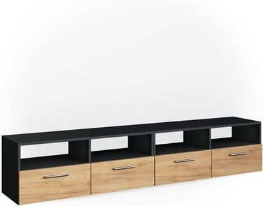 Тумба під телевізор Vicco Diego, антрацит/золота дубова, 190x38 см