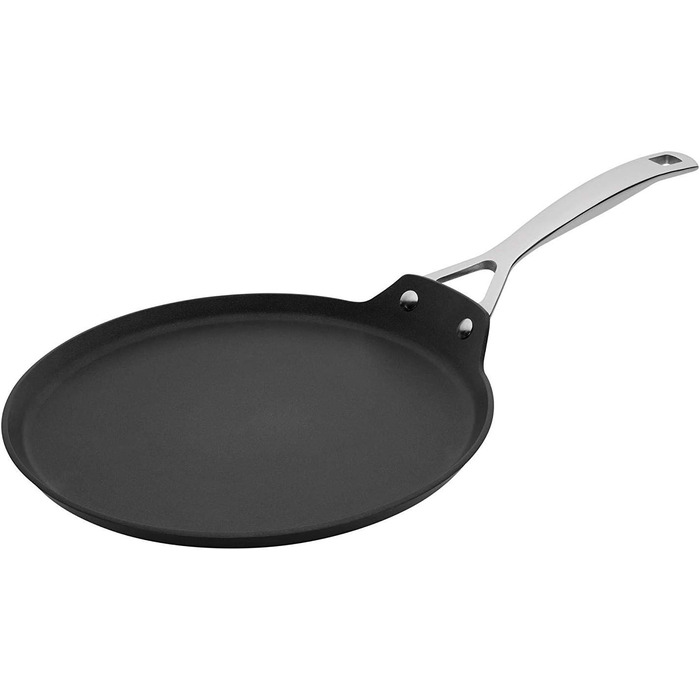 Сковорода для крепів LE CREUSET, діаметр 28 см, антипригарне покриття, для всіх типів плит (включно з індукційними), антрацит/срібло