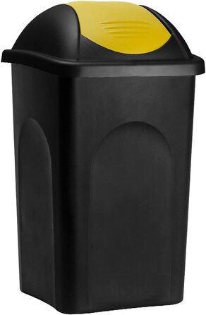 Смітник Stefanplast з маятниковою кришкою, 60 л, чорний/жовтий
