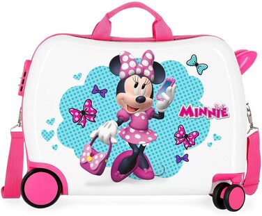 Дитяча валіза Disney Minnie Mouse 34л, ABS, комбінований замок, 4 колеса, багатобарвна, ручна поклажа