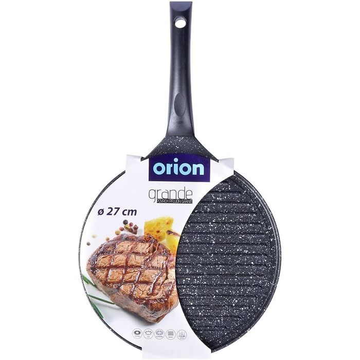 Сковорода-гриль Orion Group GRANDE 27 см, алюмінієва, антипригарна, для газу та індукції