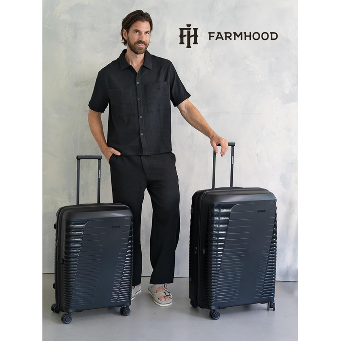 Екологічний жорсткий валізний чемодан Farmhood Eco Edition, маленький дорожній тролей 40x22x55 см, об’єм 44–50 л, ультралегкий 2,61 кг, розширюваний, для ручної поклажі