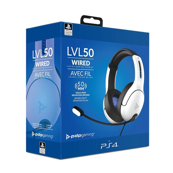 Ігрові бездротові навушники PDP Gaming LVL50 з мікрофоном для PS5, PS4, PC та ноутбука — шумопоглинання, Bass Boost, легка конструкція, чорний колір