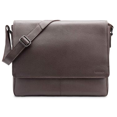 Шкіряна сумка для ноутбука LEABAGS Oxford 15 дюймів з оксфорду та натуральної шкіри для чоловіків та жінок, коричнева (Velvet Brown Rough)