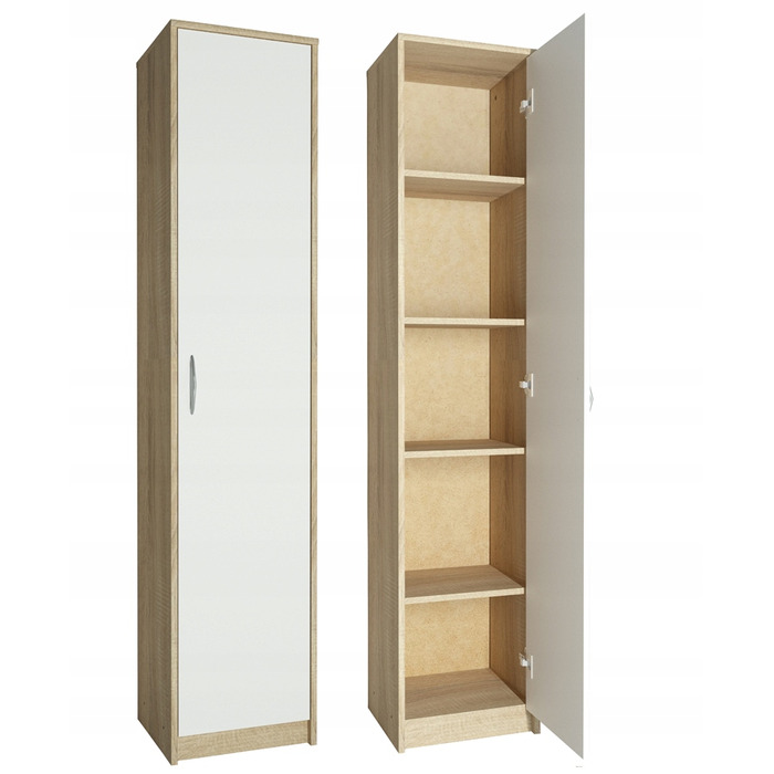 Стелаж Meble Bestseller 39 x 180 x 35 см, білий, дуб сонома