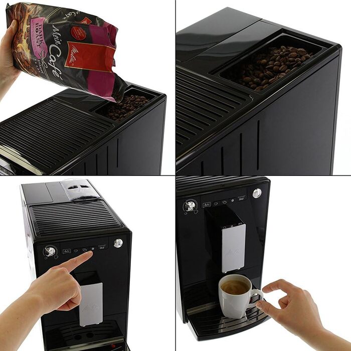 Кавоварка автоматична Melitta Caffeo Solo E950-101, 15 бар, з функцією попереднього заварювання, чорна + 3 фільтри Pro Aqua для захисту від накипу