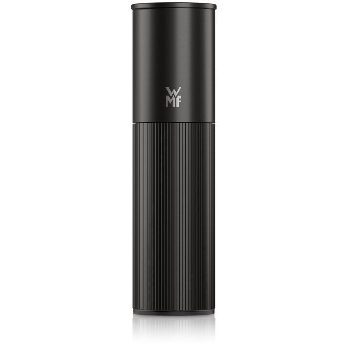Млинок для спецій WMF Signature Pro (сіль та перець) з керамічним жерновами, регулюванням помолу та магнітною кришкою, нержавіюча сталь, чорний