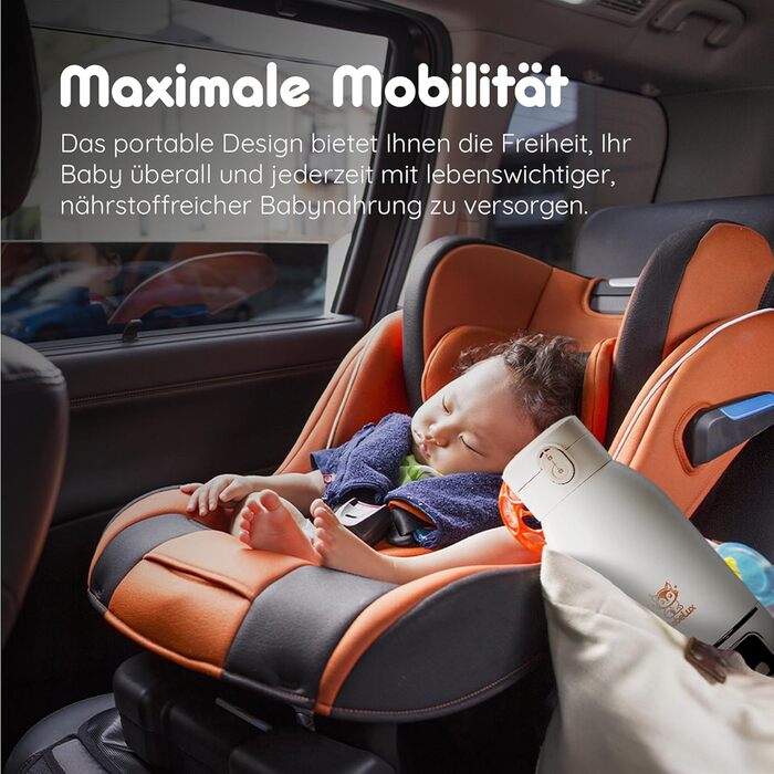Підігрівач для дитячих пляшечок BEBELUX LUX MOM KIT – Електричний, USB-C, 36W, BPA-free, з терморегулятором, для подорожей (Бежевий)