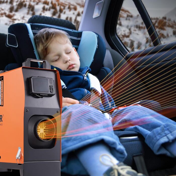 Автономний дизельний обігрівач VEVOR 8 кВт з Bluetooth, LCD-дисплеєм та пультом керування — портативна стаціонарна система опалення для кемпера, автобудинку, човна та причепа