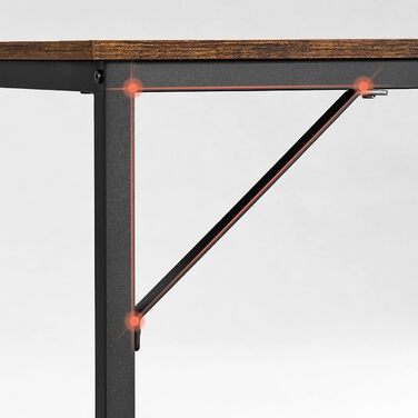 Стол VASAGLE для робочого кабінету, спальні, вітальні: 120 x 60 см, вінтажний коричневий + чорний, LWD039B01V1