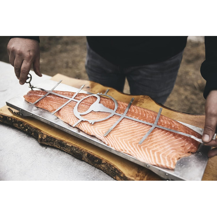 Дошка для приготування лосося MOESTA-BBQ XXL з нержавіючої сталі, FlameBoard, поворотна, для лосося до 60 см