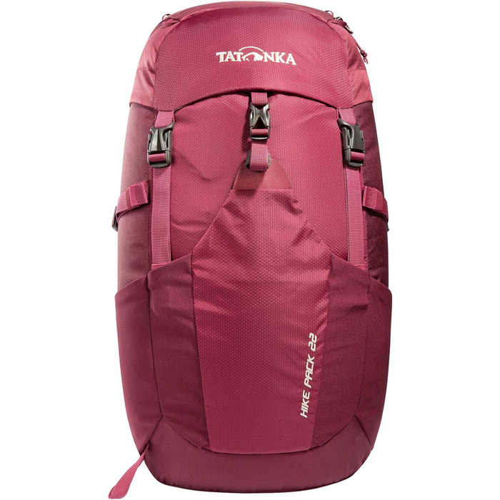 Рюкзак для туризму Tatonka Hike Pack 22 л з вентильованою спинкою та дощовиком, легкий і зручний, бордовий