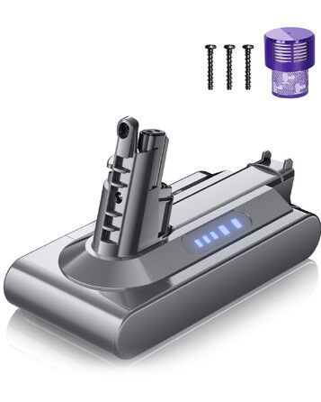 Акумулятор для пилососа Dyson V6 6000mAh Powtree (DC62, DC58, DC59, DC61, DC72, DC74) + 2 фільтри + захисна кришка