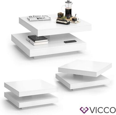 Журнальний стіл Vicco Elias білий 70x34 см