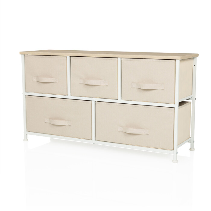 Комод FOLDAR 100x30x55см 5 відділень бежевий hjh LIVING
