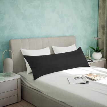 Подушка для вагітних та сну Utopia Bedding, довга подушка для підтримки тіла з м'яким наповнювачем (40x145 см, чорна)