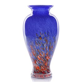 Ваза для квітів Murano Glas Mevsvase, блакитна, 30 см - декор на стіл, весілля, інтер'єр