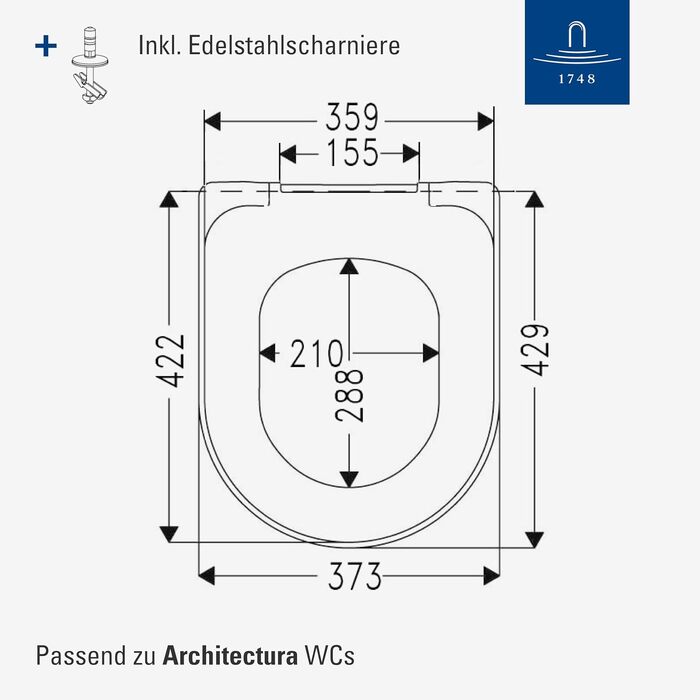 Сидіння для унітаза Villeroy & Boch Architectura D-подібне, біле глянцеве, з мікроліфтом (SoftClose), знімне, термостійкий дуропласт, оригінальна запчастина 98M9C101