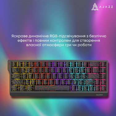 Дротова механічна клавіатура Ajazz NK68 V2 Red Switch (NK68-V2-R-S-W)
