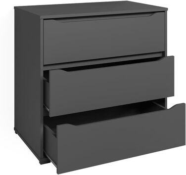 Комод Vicco Ruben антрацитовий 80x78 см з 3 шухлядами, ДСП