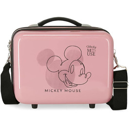 Косметичка Disney Mickey, жорсткий ABS, з ремінцем, рожева, 29x21x15 см, 9,14 л, для подорожей, з можливістю персоналізації