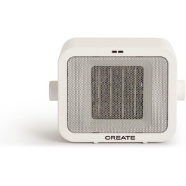 Керамічний обігрівач CREATE/WARM BOX, білий, 1500 Вт, портативний, з термостатом, 2 режими потужності, PTC-нагрів, захист від перегріву