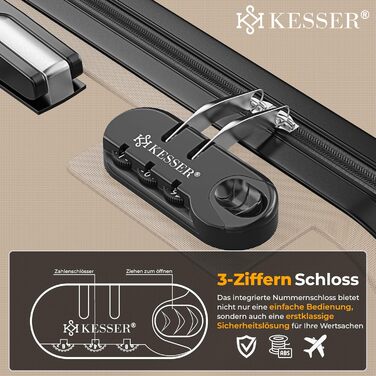 Набір валіз KESSER® з ABS-пластику (4 шт.): S, M, L, XL. З телескопічною ручкою, 4 колеса, ваги та жетон для багажу. Колір: шампань