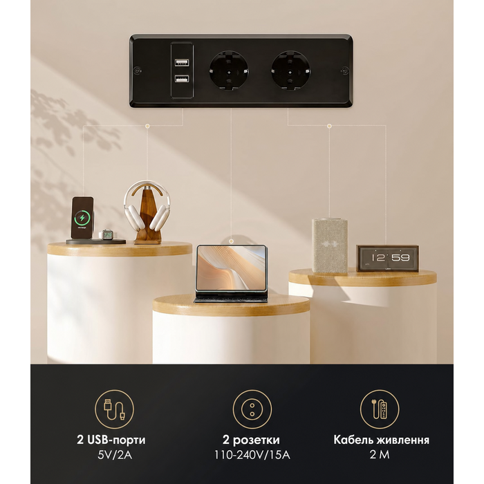 Регульований кутовий стіл OffiGo 160x80 см з 4 ящиками, електричний, для офісу/кабінету, коричневий, вінтажний стиль