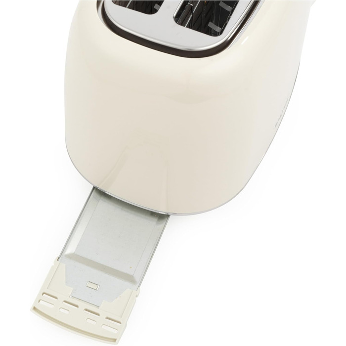 Тостер Salter Retro Creme на 2 тости - 7 режимів підсмажування, розморожування, підігрів, зупинка, підйом тостів, знімний піддон для крихт, автоматичне центрування, тримач для булочок, захист від застрягання, 930 Вт
