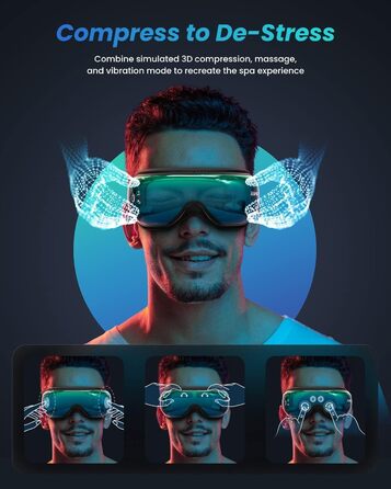 RENPHO Eyeris 1 - Масажер для очей з підігрівом, вібрацією та Bluetooth, маска для очей для темних кіл та сухих очей, покращує якість сну, подарунок, зелений