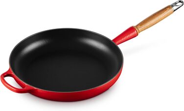Сковорода Le Creuset Signature з чавуну з дерев'яною ручкою, 24 см, Kirschrot (Вишневий)