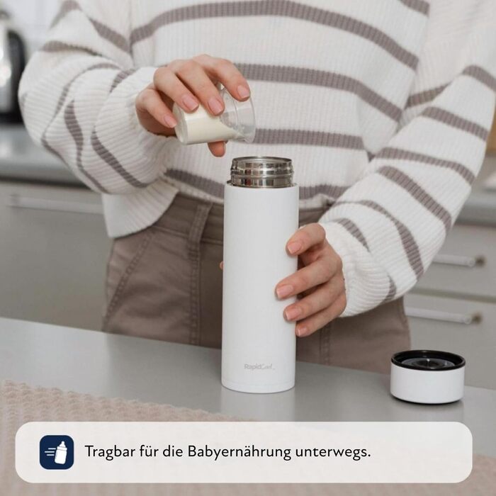 Nuby RapidCool™ – Готувальник суміші для немовлят, термос з дозатором (2 хв) – Ідеально для подорожей