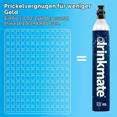 Сифон для газування води та соди DrinkMate Sparkling Water and Soda Maker 2.6, матовий чорний, 410-02-00
