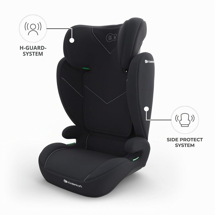 Дитяче автокрісло Kinderkraft I-SPARK 2 PRO (100-150 см), 2в1, стандарт i-Size, чорне