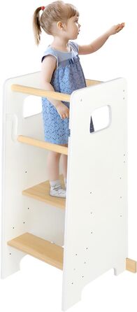 Дитячий двосторонній мольберт 3-в-1: магнітна біла та чорна дошка з набором аксесуарів (30+ шт), дерев'яна підставка, 90x42x40 см, білий