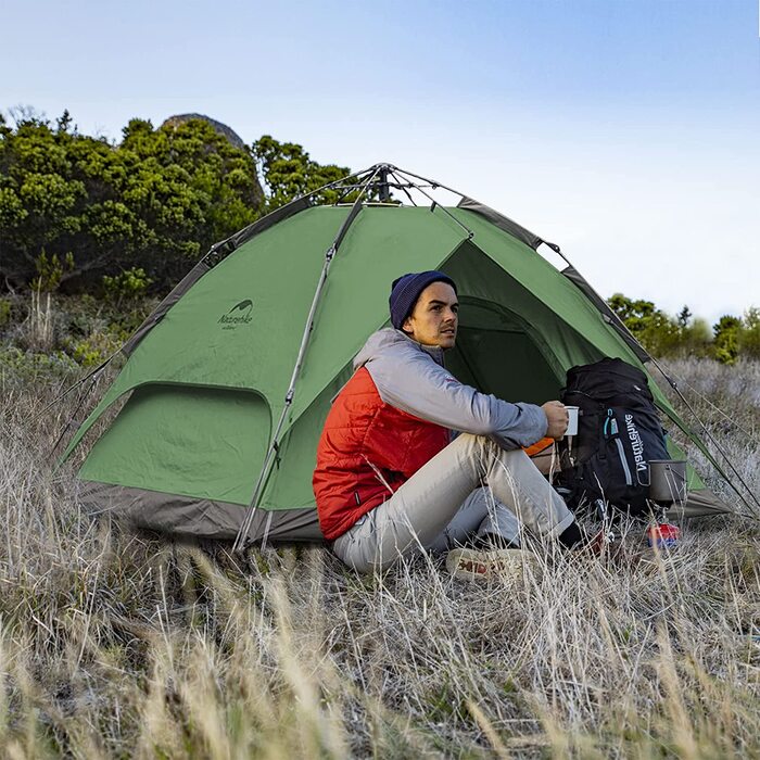 Намет Naturehike Pop Up автоматичний, купольний, двошаровий, для 3-4 осіб, сімейний, з великою місткістю та сумкою для перенесення, для кемпінгу